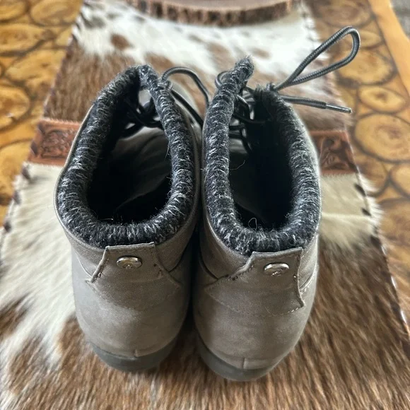 Gray Lace-Up Ankle Boots - Picture 4 of 7